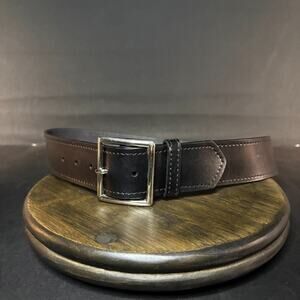 Galls 508 Belt Size 30" Leather Pants Plain Black Leather Nickel Buckle LP508